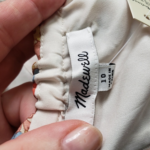 Madewell Cold Shoulder 100% Silk Dress 10 Romantic Nap Floral Cottagecore NWT - Picture 7 of 9